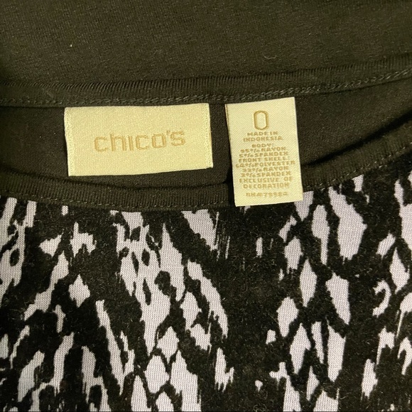 Chico's Women's Velvet Front Half Sleeve Shirt - Picture 8 of 9